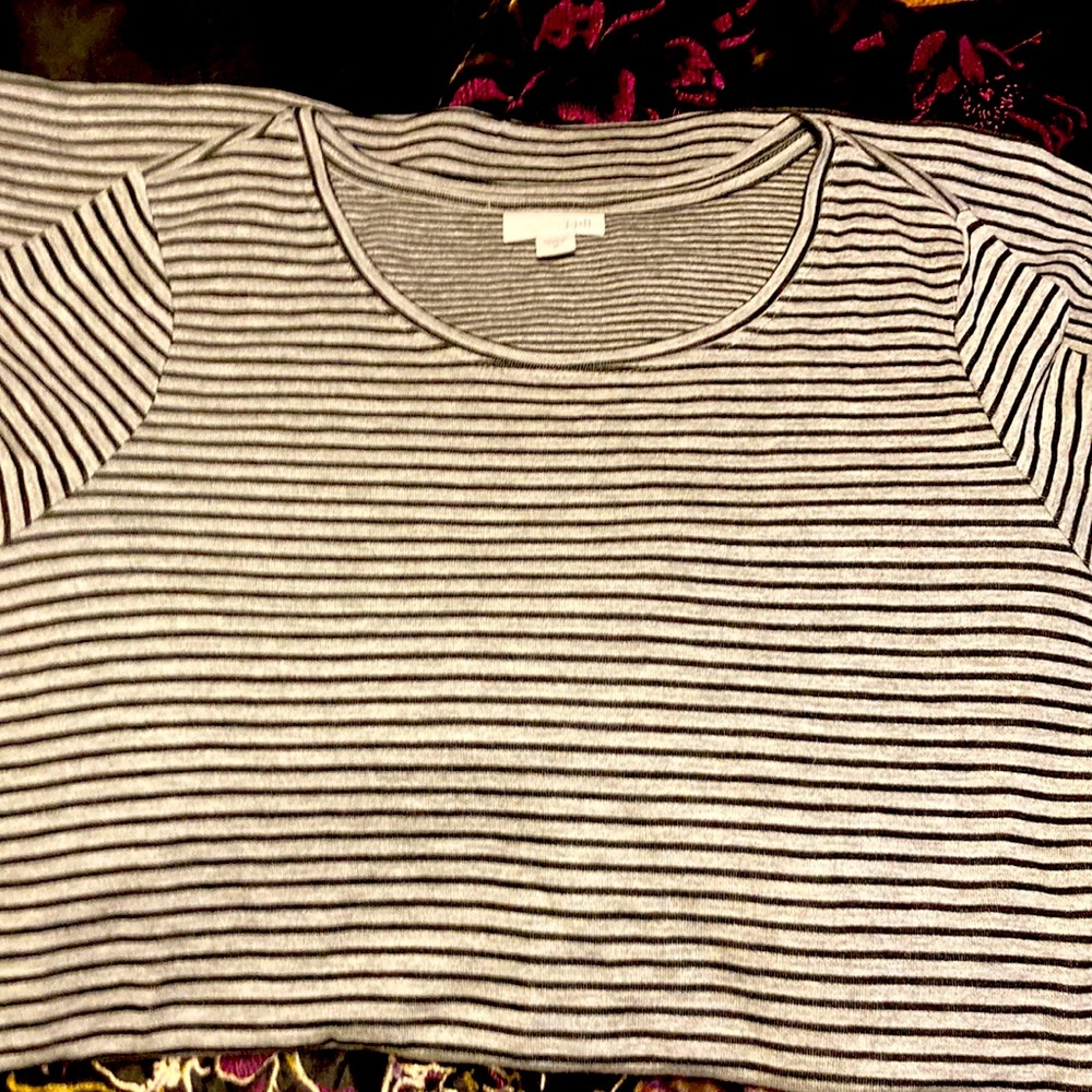 Jill gray and black stripe dress long sleeve